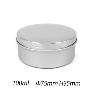 100ml 75x35mm Flower Tea Cosmetics Round Bottom Aluminum Box Soap Cream Metal Boxes SN6049