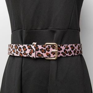 Gürtel Sexy Weibliche Gürtel Cummerbund Frauen Rosshaar Mit Leopard Muster Rose Gold Metall Schnalle Pu 2021 Mode