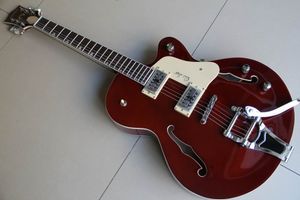 Partihandel gitarrer Kina elektrisk gitarr G 6120 modell jazz gitarr i djupt brunt vin 111229