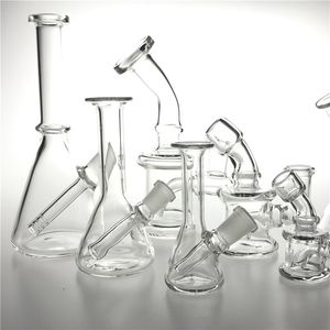 Mini podróżne szklane szklane platformy z gęstymi pyrexami przezroczystą wodą rurki do palenia szklane bongi do dymu