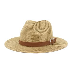 Sommar gräs halm hattar strand mössa kvinnor män jazz bred rand hatt möns mode panama kepsar tjejer resa sol hatt damer par solhat ny varm