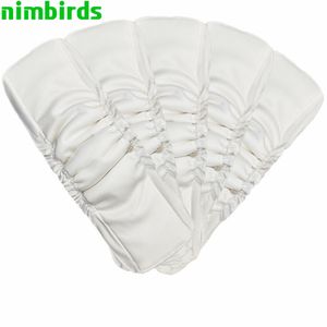 6 Pcs / lot Reusable Washable Diaper Inserts Bamboo Cotton Elastic For Baby Nappies Charcoal Insert Changing Liners For Cover 210312