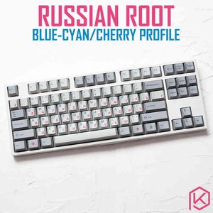 kprepublic 139 Radice russa Russia lingua carattere blu ciano Profilo ciliegia Dye Sub Keycap PBT gh60 xd60 xd84 tada68 87 104