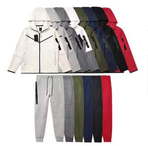 디자이너 Tracksuits Mens 운동복 기술 양털 긴팔 바지 재킷 지퍼 까마귀 커플 정장 운동 육상 따뜻한 운동복