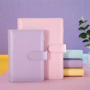 A5 A6 Empty Notebook Cover Loose Leaf Binder Refillable Notebooks Case Portable Spiral Planner with Magnetic Buckle Closure