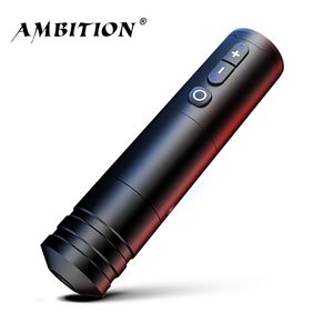 Ambition Ninja Wireless Tattoo Pen Machine Powerful Coreless DC Motor Fast Charging 2400 mAh Lithium Battery for Artist Body 210915