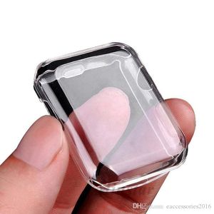 Cobertura Clear TPU Cover Casos para a Série de Apple Iwatch 7 6 5 4 3 2 1 38mm / 44mm 40mm / 44mm / 41mm / 45mm 360 Protetor de corpo inteiro