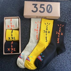 Men's Socks 2021 Cactus Pattern Printing Men And Women Sports Streetwear Hip Hop 3 Pairs/box