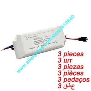 3 Pieces D24 12V DC 24 Watt Constant Voltage Power Adapter Power Supply Special for Touch Switch or Dimmer System of LED Mirror