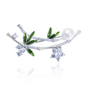 Ant Angel Bamboo Brooches For Women Rhinestone Leaves Brooch Pins Unique Banquet Party Jewelry Broche
