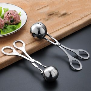 Utensili per carne di pollame Polpette di patate in acciaio inossidabile Piccola grande palla di gamberetti fatta in casa Creativa polpetta per risparmiare manodopera Cucchiaio da scavo rotondo XG0059