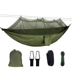 Portable Outdoor Camping Tent Hammock with Mosquito Net 2 Person Canopy Parachute Hanging Bed Hunting 210T Nylon Sleeping Swing