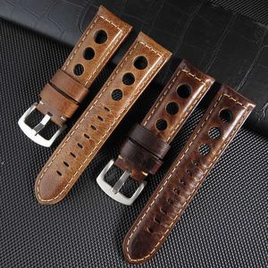 Retro Watch Band Strap 20mm 22mm 24mm Genuine Leather Watchbands Homens Mulheres WristWatch Acessórios Correa Samsung Galaxy Ativo 2 H0915