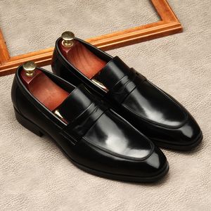2021 Mocassini da uomo di grandi dimensioni EUR45 neri / caffè profondo scarpe da lavoro casual scarpe eleganti formali in vera pelle
