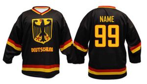 Drużyna Niemcy Deutschland Ice Hockey Jersey Haft Hafded Men Hafted Dostosuj dowolny numer i koszulki z nazwiskami