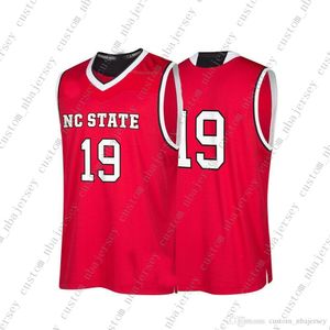 Ucuz Özel NC State Wolfpack NCAA # 19 Kırmızı Basketbol Forması Kişilik Dikiş Özel Herhangi Bir Adı Numarası XS-5XL