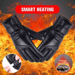 Winter Ski Gloves Electric Heated USB Charging Thermal Snow Sports Gloves Cycling Camping Windproof Full Finger Gloves XA29L 220112