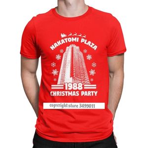 メンズTShirts Nakatomi Plaza面白いクリスマスパーティー1988ティーシャツOネック服コットン210707