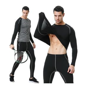 Running Jerseys Men Tight Long Sleeve Quick Dry Gym Bodybuilding Shirts Soccer Tennis Training T-shirts 2021 Autumn Male Compression Top