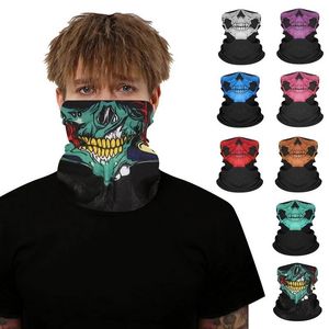 Skull Bandanas Magic Seamless Bandana Headscarf Face Mask Scarf Halloween Ride Bandanaghost Scarf Neck Vandring Scarves Balaclava Masks WLL5