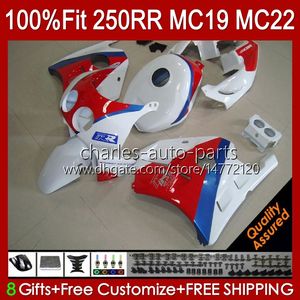 Fairings white red blk Injection Mold For HONDA CBR 250CC MC19 88-89 CBR 250RR 250 RR CC 250R 1988-1989 112HC.78 CBR250RR 88 89 CBR250 RR CC 1988 1989 OEM Full Bodys Kit