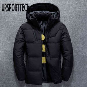 Ursporttech 겨울 자켓 망 고품질 열 두꺼운 코트 눈 붉은 검은 파카 남성 따뜻한 outwear 화이트 오리 아래로 자켓 남자 Y1103