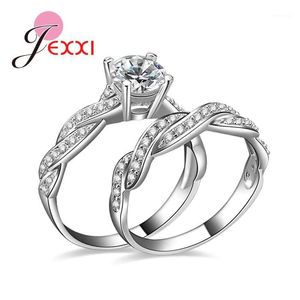 Cluster Rings Infinity Cubic Zirconia 925 Sterling Silver Couple Womens Anniversary Promise Bridal Engagement Ring Sets Jewelry