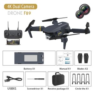 F89 4K Double Camera WIFI FPV Beginner Foldable Drone& Kid Toy, Altitude Hold, Intelligent Follow, Gesture Take Photo, Headless Model, 2-2