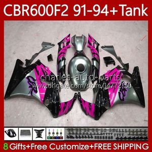 Body For HONDA CBR-600 CBR 600 CBR600 Pink grey F2 FS CC 600F2 91 92 93 94 63No.264 600FS CBR600F2 600CC 1991-1994 Bodywork CBR600FS 1991 1992 1993 1994 OEM Fairings