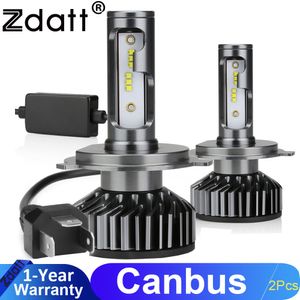 Zdatt Car H7 Canbus Headlight Bulbs H1 HB3 HB4 H4 H11 LED 6000K 12V 20000LM 100W ZES Chip Turbo Fog Lights 2PCS Auto Lamp