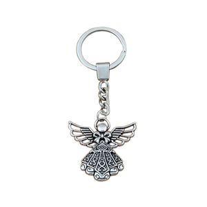 15Pcs/lots Alloy Keychain Angel Charms Pendants Key Ring Travel Protection DIY Accessories 38.8x42.5mm A-453f