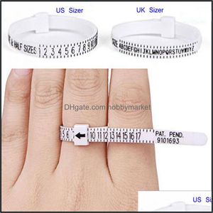 Ring Sizers Jewelry Tools & Equipment 50Pcs Sizer Uk Usa British American European Standard Size Measurement Belt Rings Finger Screening Jew