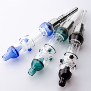 Mini NC Kits Nector Collector Hookahs 14mm Smoking Hand Pipe Straw Quartz Ceramic Titanium Nail Oil Burner Pipes 116mm Length NC30