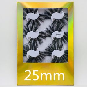 8 pares de 25mm 3D Mink do cabelo falso pílulas feitas mão feita grossa crisscross olho cílios extensões 8d001 ~ 8d005