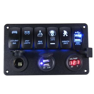 Wholesale usb charger for motorcycle for sale - Group buy 12 V Gang LED Rocker Switch Panel USB Charger Voltmeter Circuit Breaker For Motorcycle Car Boat