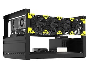 Server-fans großhandel-T2 GPU Miner Mining Case Aluminiumrahmen Mining Rig für ETH Zec Bitcoin Mono Crypto Münze Währung Mining T3 Rigs Rack