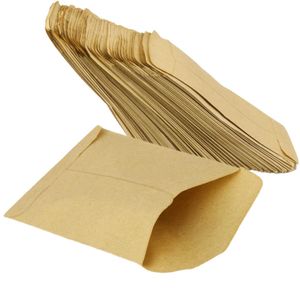 100PC / SET Kraft Paper Bag Presentväskor godisväskor för kex Snackbakning paketförsörjning Kuvert presentförpackning 210724