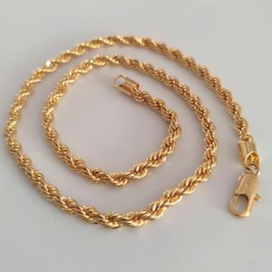 Chains Mens Thick 6mm Fancy Original Picture Rope Chain Real Yellow Gold Diamond Solid Jewelry