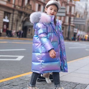 -30 stopni dziecięcych parków chłopcy snowsuit dziewczyny płaszcz zimowy zagęścić wiatroodporny prawdziwy futro kołnierz dzieciaki nosić ubrania 5-14y h0909