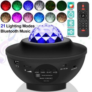 Bärbara högtalare USB Färgglada Starry Sky Projector LED Star Music Laser Spotlight Water Print Speaker