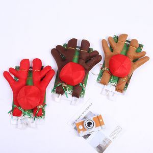 Natal carro decoração alce antlers nariz e sinos conjunto ornamentos exteriores elegantes 3 cores opcionais presentes criativos 2022