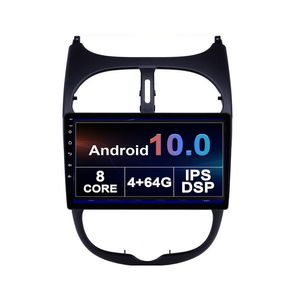 Lettore DVD per auto touch screen con radio da 10 pollici per navigazione stereo PEUGEOT 206 con collegamento specchio DSP bluetooth wifi supporto mp4 OBD Telecamera posteriore