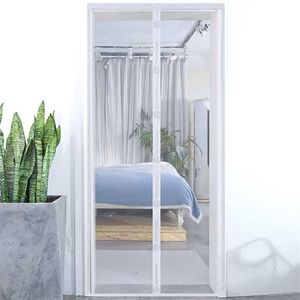 Magnetic Net Door Summer Anti Mosquito Insect Fly Bug sheer Curtains Automatic Closing Screen Kitchen Curtain Drop 211102