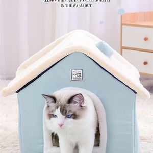 Dog House Indoor Warm Kennel Pet Cat Cave Nest Rabbit Washable Removable Mat Cozy Sleeping Bed 210924