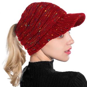 Mode kvinnor knit hatt flicka casual crochet baseball cap unisex stickade hattar höst vinter visan beanie