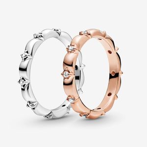 925 srebrne płatki kwiatów zespół obrączki dla kobiet pierścień musujące 2 kolory zaręczyny projektant biżuterii DIY fit pierścionek Pandora rocznica