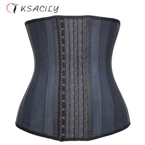 Talia trener body shaper lateksowy talii gorsety cincher hourglass shapewear kobiety 25 stalowe kości gorsetowe trenerzy spada fajas x0713