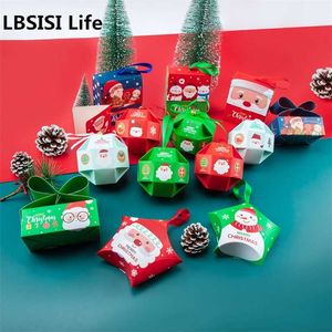 LBSISI Life 20pcs/Lot Christmas Candy Chocolate Paper Boxes Years Party Child Gift Packing Christmas Tree Pendant Decoration 211108