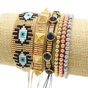 Druvor Miyuki Evil Armband Sommarstrand Lucky Pulsas Fashion Beads Vävt smycken Armband för kvinnor Turkiska ögongåvor