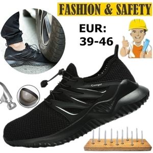 Moda masculina de toe de aço sapatos Kevlar fibra Sapatos de segurança respirável Anti-Smashing sapatos de trabalho anti-piercing para homens